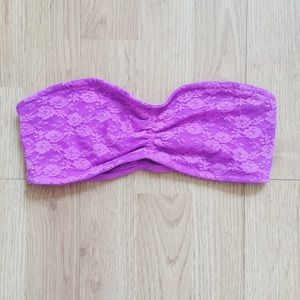 PINK VS Lace Bandeau Bralette in Fuchsia | Size S